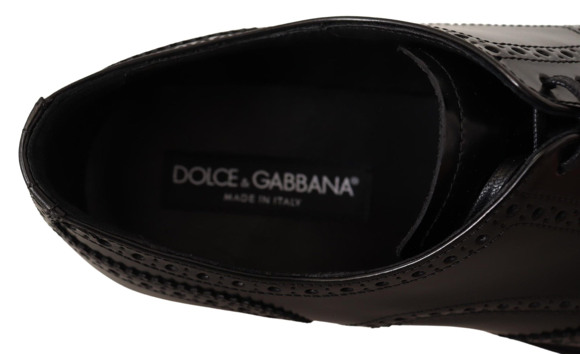 Dolce & Gabbana Black Leather Oxford Wingtip Formal Shoes Dolce & Gabbana