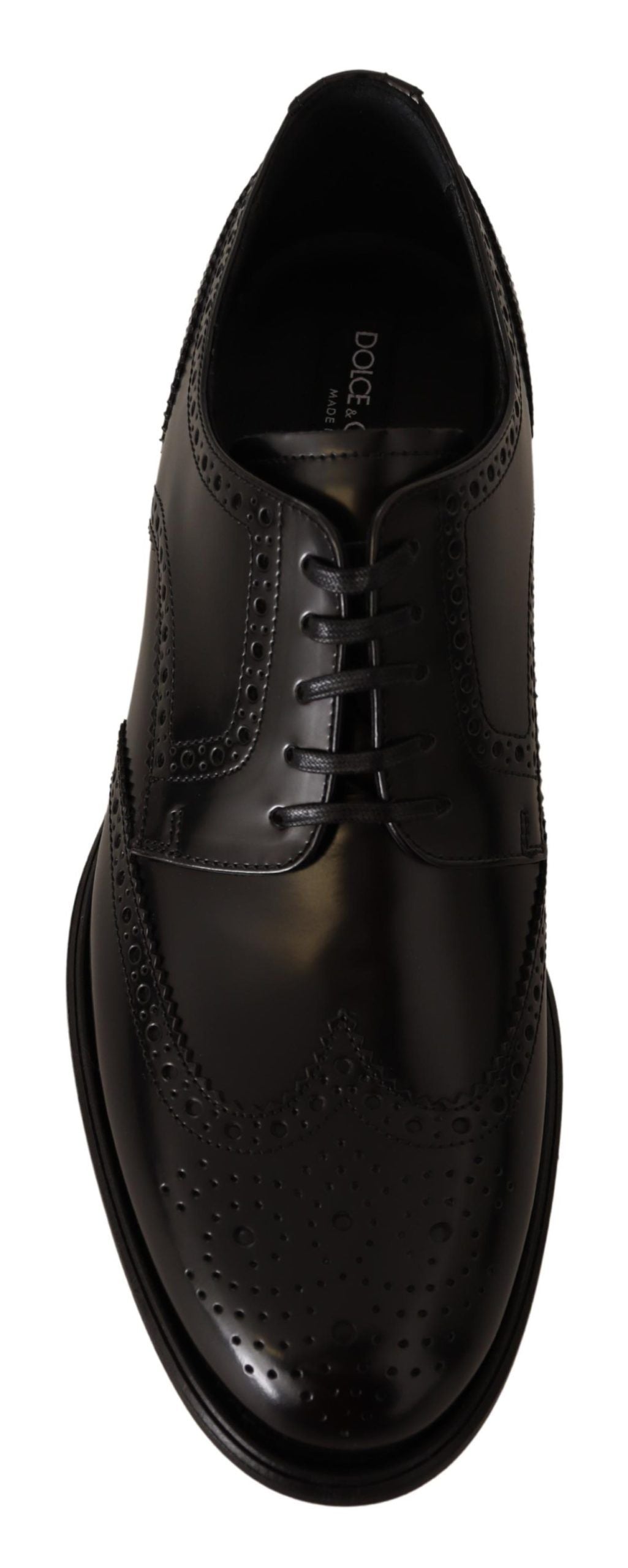 Dolce & Gabbana Black Leather Oxford Wingtip Formal Shoes Dolce & Gabbana