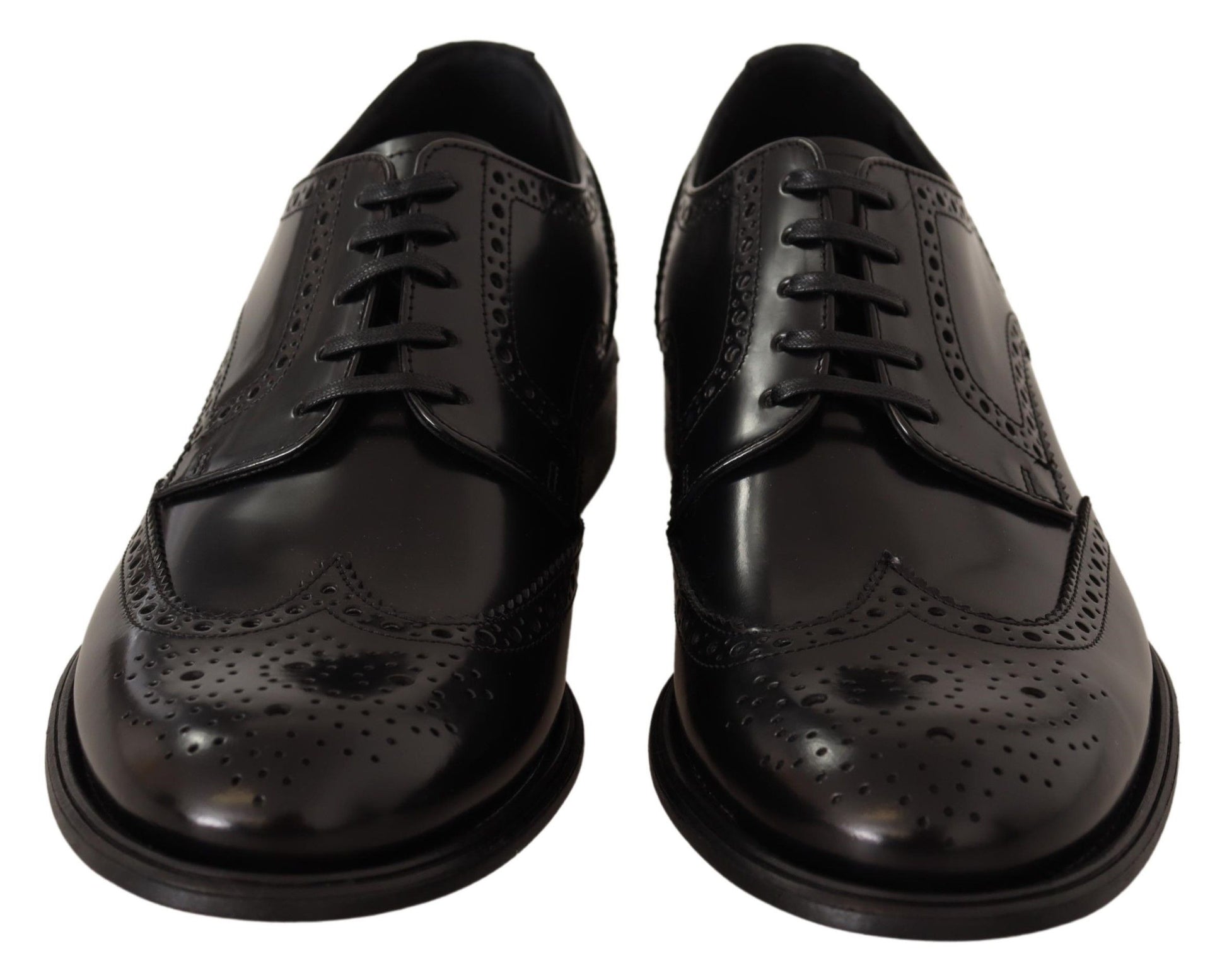 Dolce & Gabbana Black Leather Oxford Wingtip Formal Shoes Dolce & Gabbana