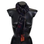 Missoni Black Checkered Unisex Neck Wrap Fringes Scarf