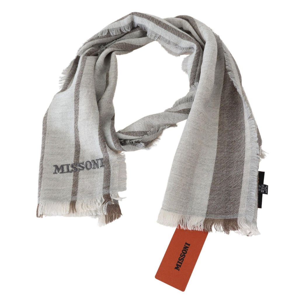 Missoni Multicolor Striped Wool Unisex Neck Wrap Scarf