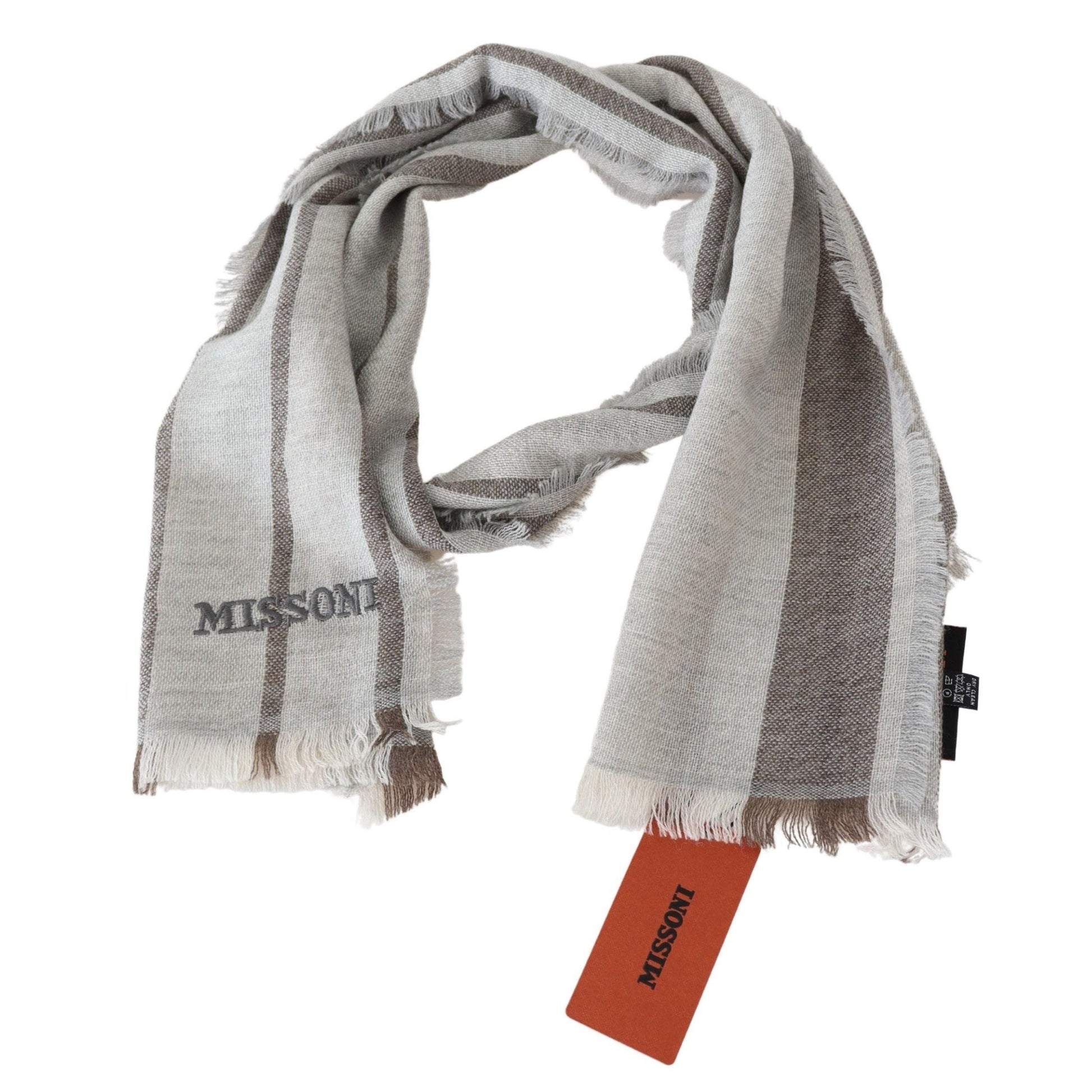 Missoni Multicolor Striped Wool Unisex Neck Wrap Scarf