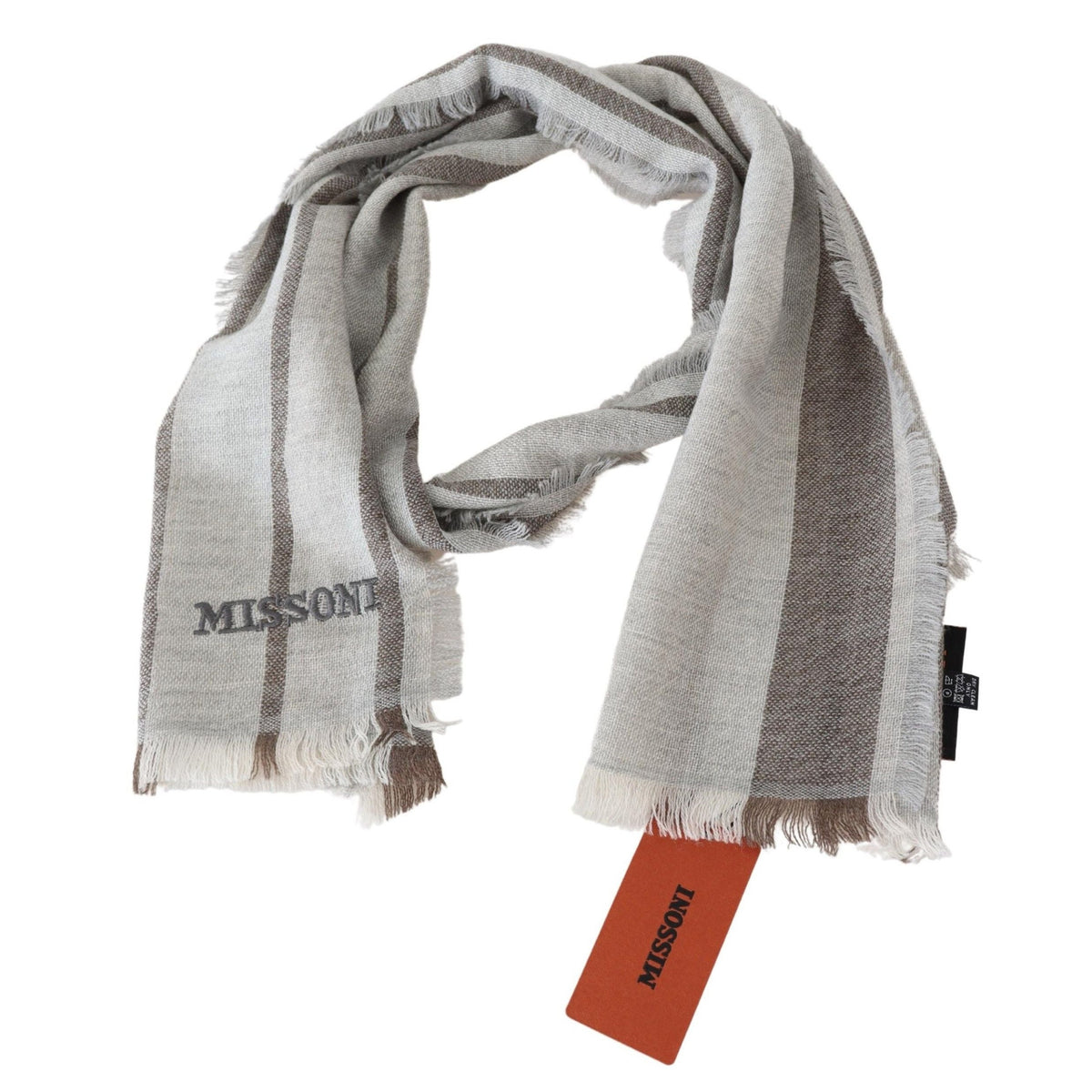 Missoni Multicolor Striped Wool Unisex Neck Wrap Scarf