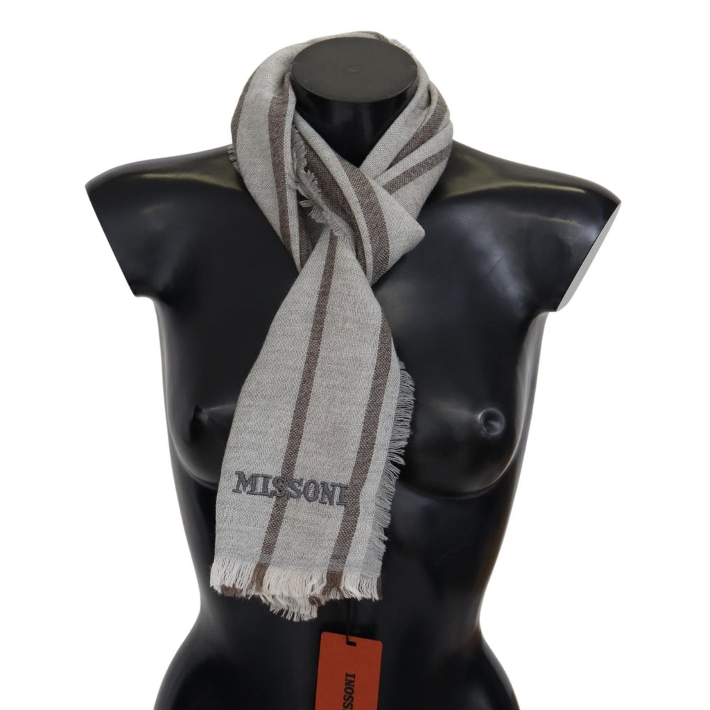 Missoni Multicolor Striped Wool Unisex Neck Wrap Scarf