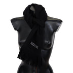 Missoni Black Wool Unisex Neck Warmer Wrap Scarf
