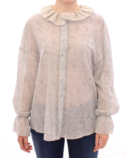 Vika Gazinskaya Blue Cotton Blouse Tunic Vika Gazinskaya