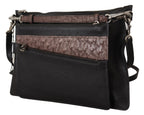 Dolce & Gabbana black exotic leather shoulder sling bag with gold-tone hardware and sleek design.