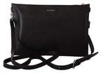 Dolce & Gabbana black exotic leather shoulder sling Alta Sartoria bag with gold-tone hardware and adjustable strap.