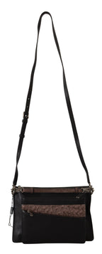 Dolce & Gabbana black exotic leather shoulder sling bag with Alta Sartoria detailing and stylish design.
