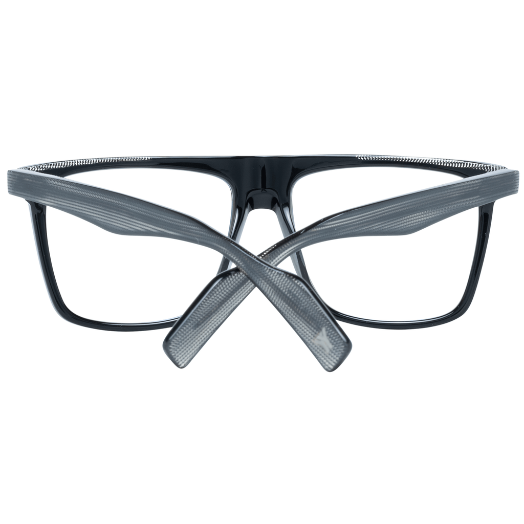 Yohji Yamamoto black plastic glasses frames with sleek design and angular shape, suitable for stylish eyewear.