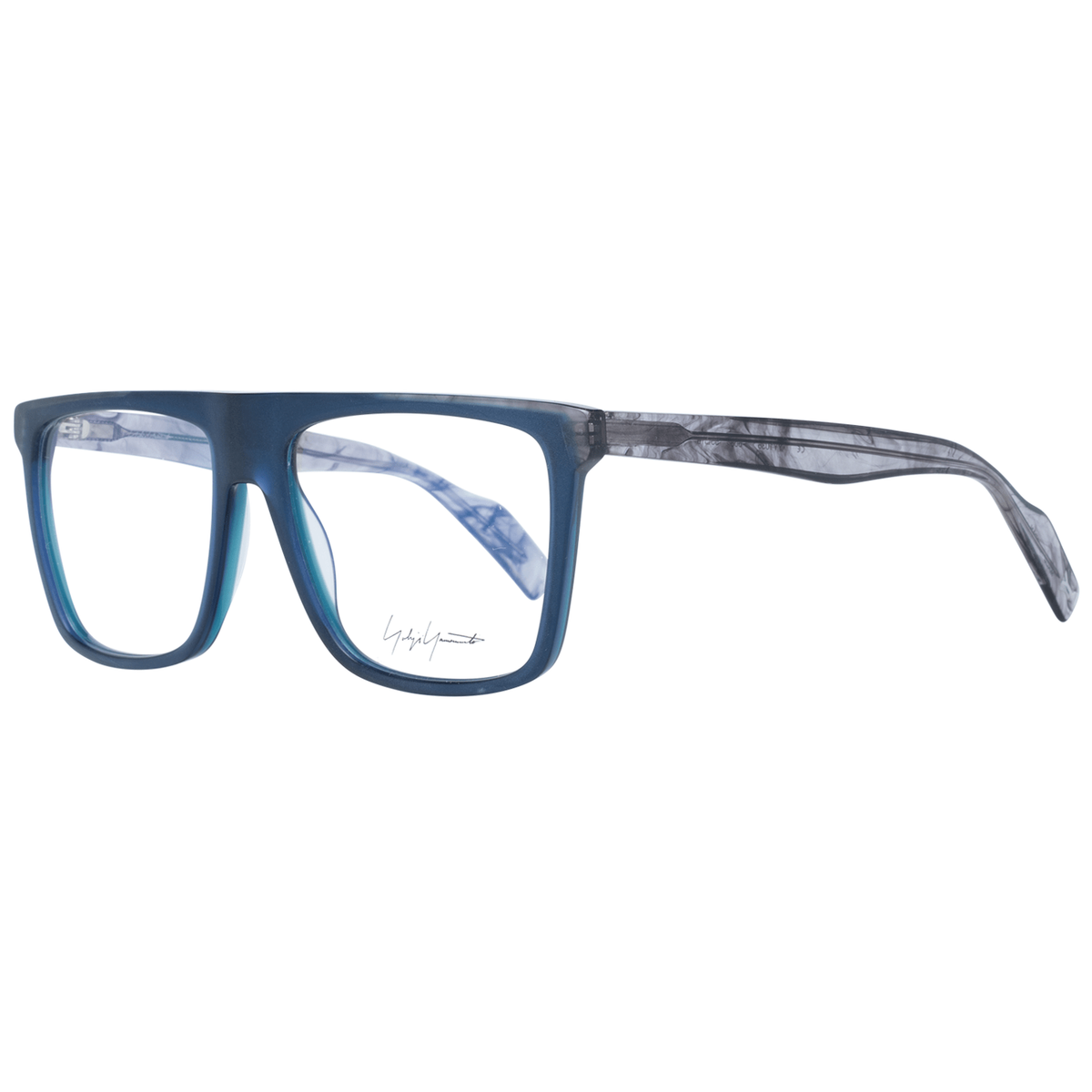 Yohji Yamamoto blue plastic glasses frames with a modern, sleek design for stylish eyewear.