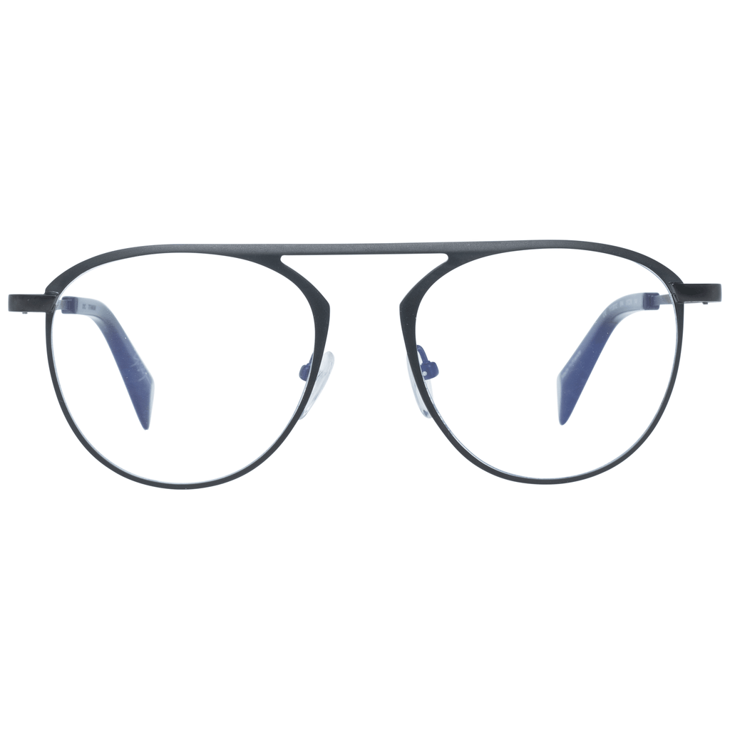 Yohji Yamamoto black plastic glasses frames with sleek, modern design and bold, minimalist style.