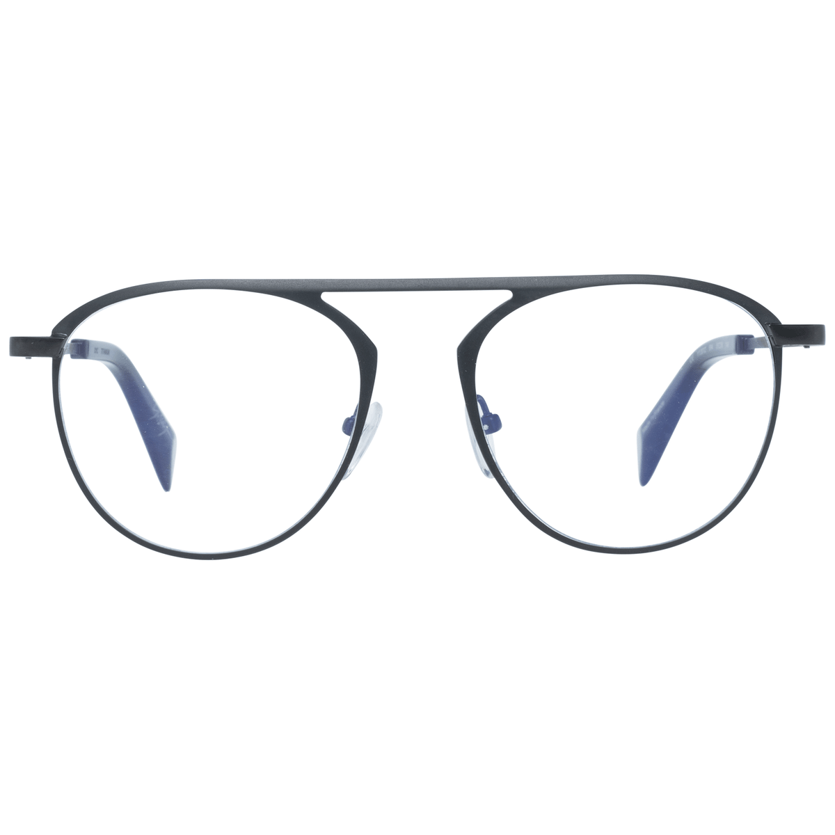 Yohji Yamamoto black plastic glasses frames with sleek, modern design and bold, minimalist style.