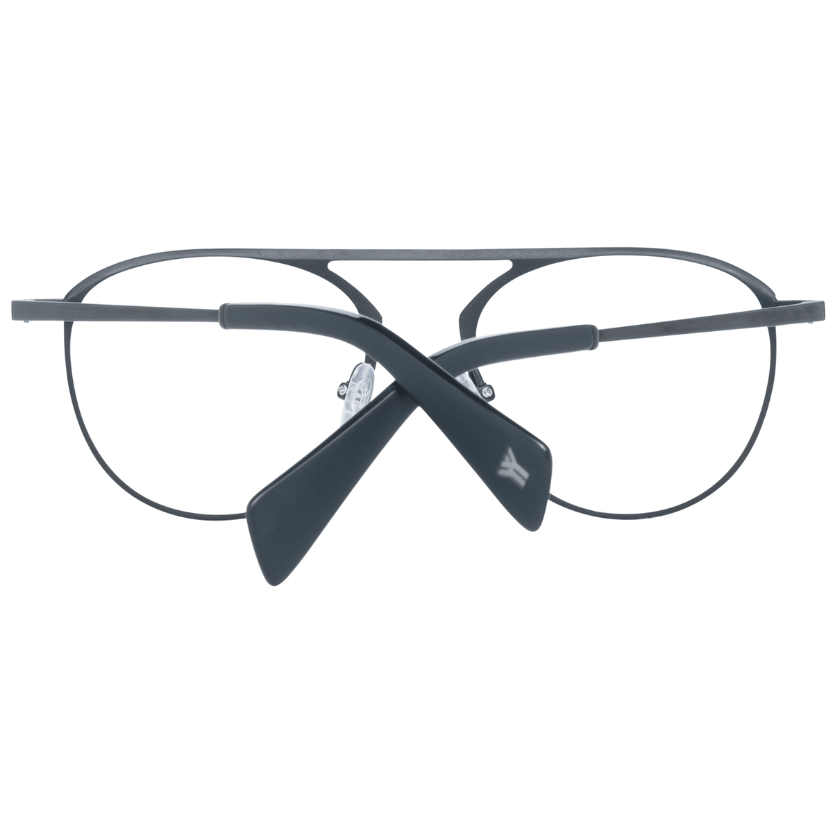 Yohji Yamamoto black plastic glasses frames with sleek, modern design and rounded shape, suitable for stylish eyewear.