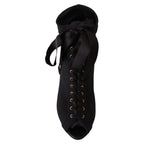 Dolce & Gabbana Black Stretch Short Ankle Boots Shoes