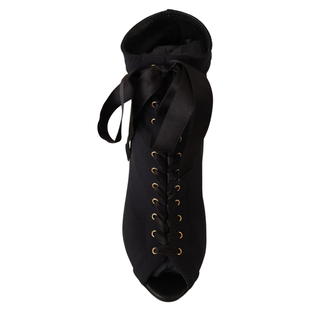 Dolce & Gabbana Black Stretch Short Ankle Boots Shoes