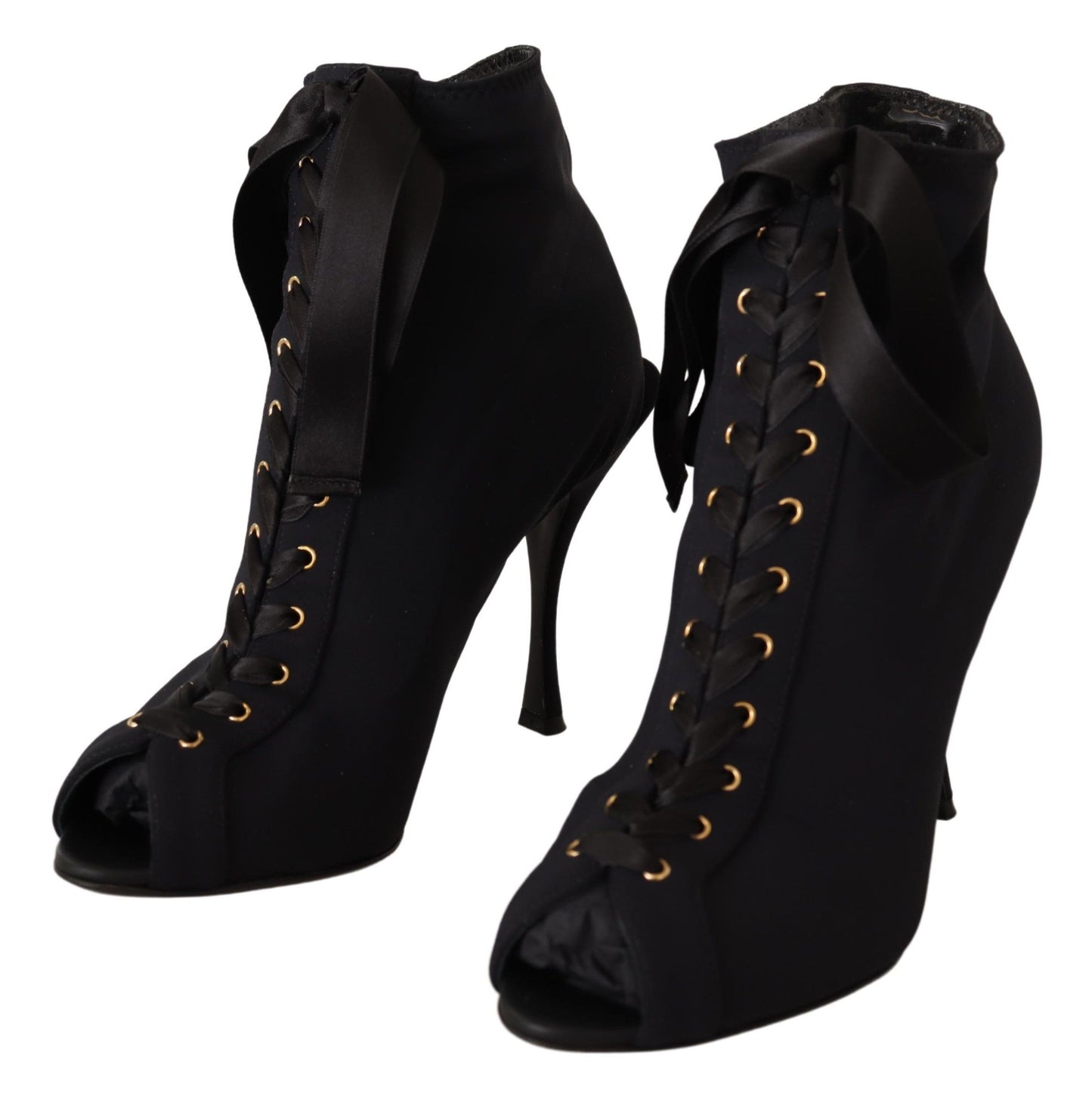 Dolce & Gabbana Black Stretch Short Ankle Boots Shoes Dolce & Gabbana