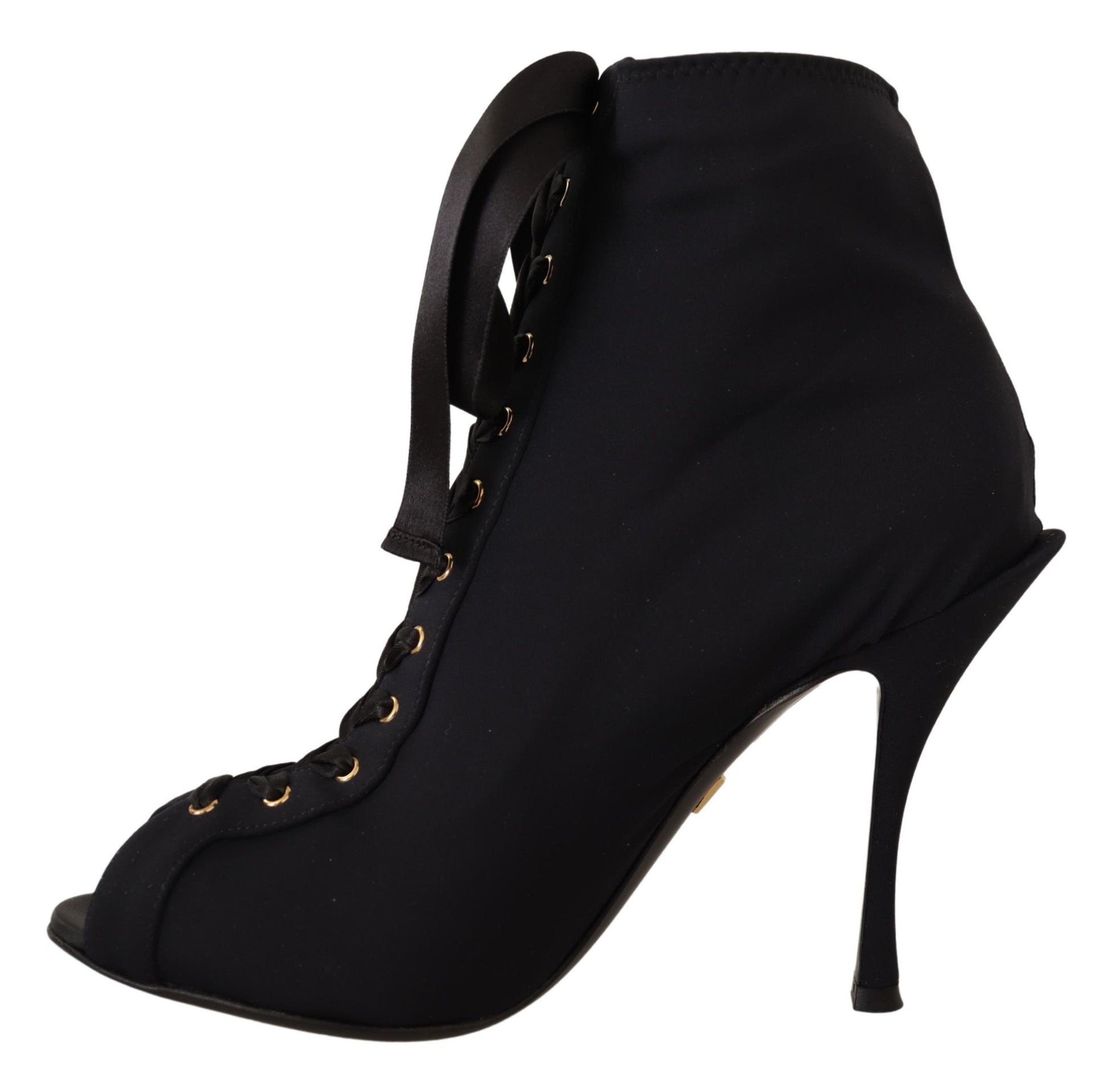 Dolce & Gabbana Black Stretch Short Ankle Boots Shoes Dolce & Gabbana