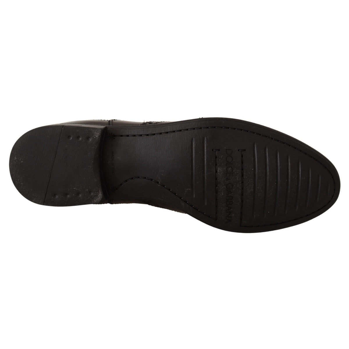 Dolce & Gabbana Black Leather Ankle High Flat Boots Shoes