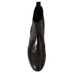 Dolce & Gabbana Black Leather Ankle High Flat Boots Shoes