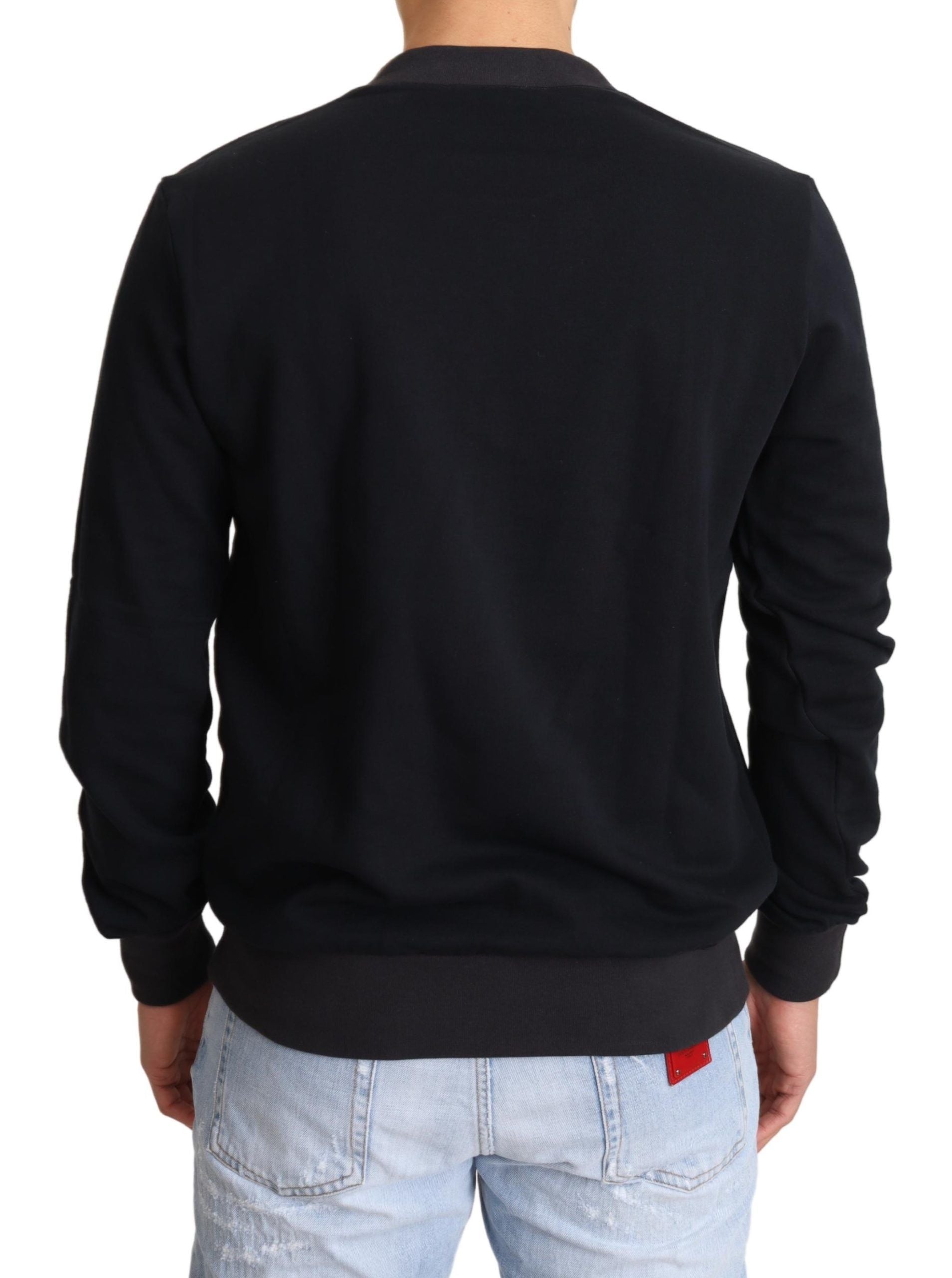 Dolce & Gabbana Blue Crown King Cotton Pullover Sweater Dolce & Gabbana