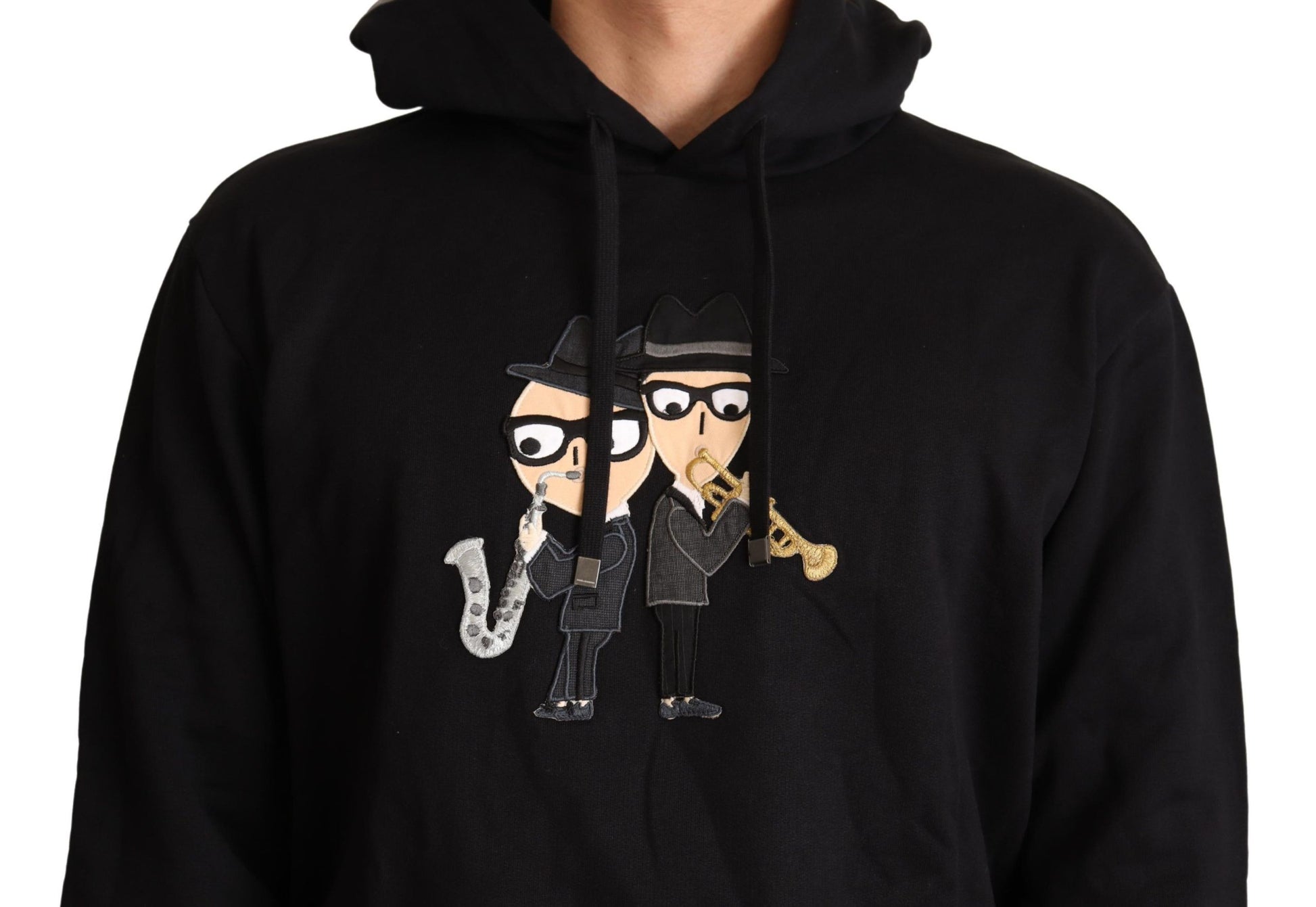 Dolce & Gabbana Black Cotton Hooded #dgfamily Sweater Dolce & Gabbana