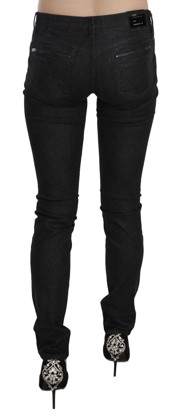 Costume National Black Low Waist Skinny Casual Denim Jeans Costume National