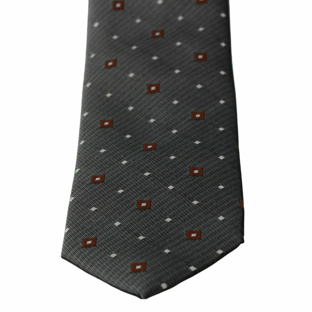 Dolce & Gabbana Gray Patterned Classic Mens Slim Necktie