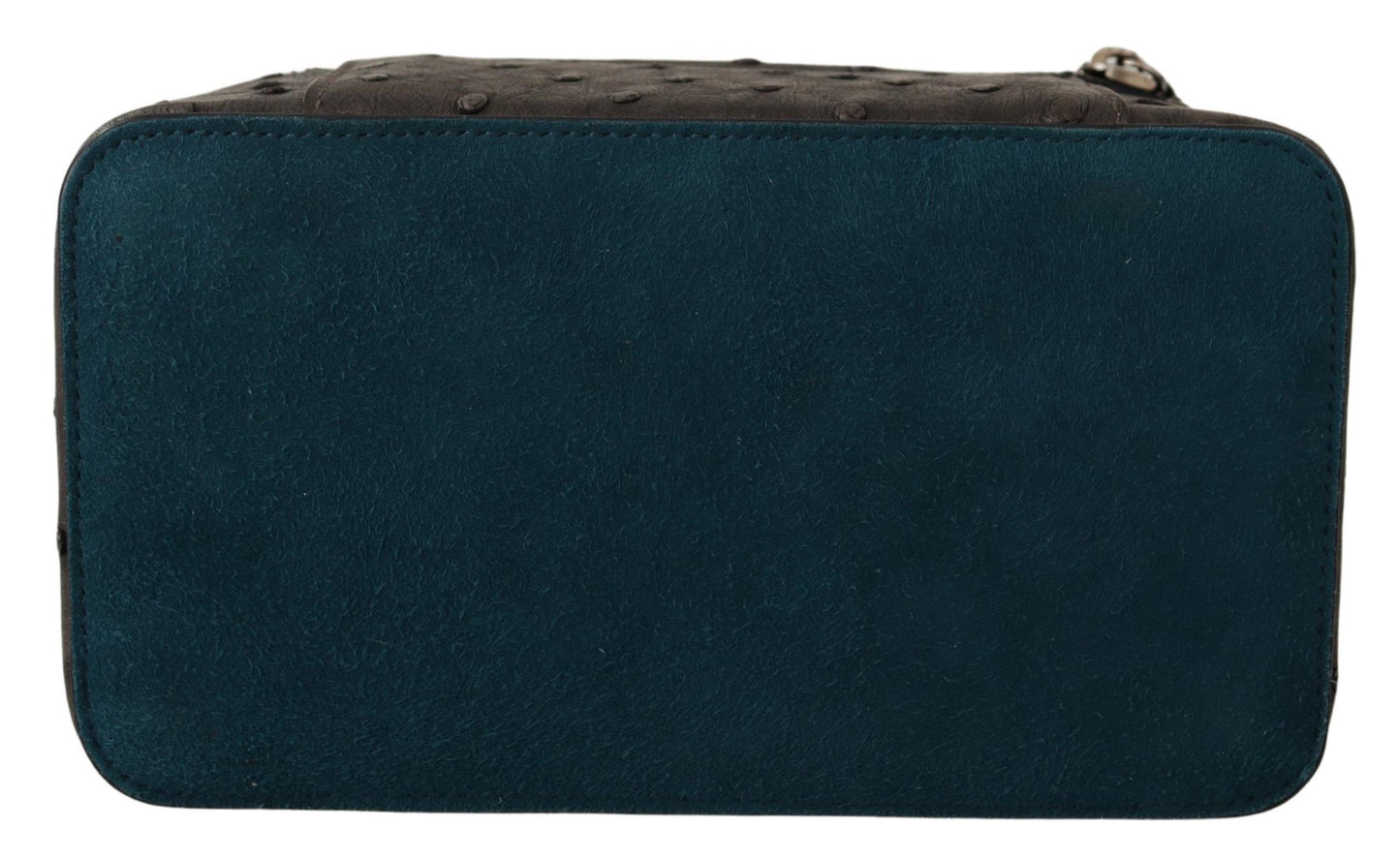 Dolce & Gabbana Gray Skin Leather Vanity Case Toiletry Shaving Bag Dolce & Gabbana