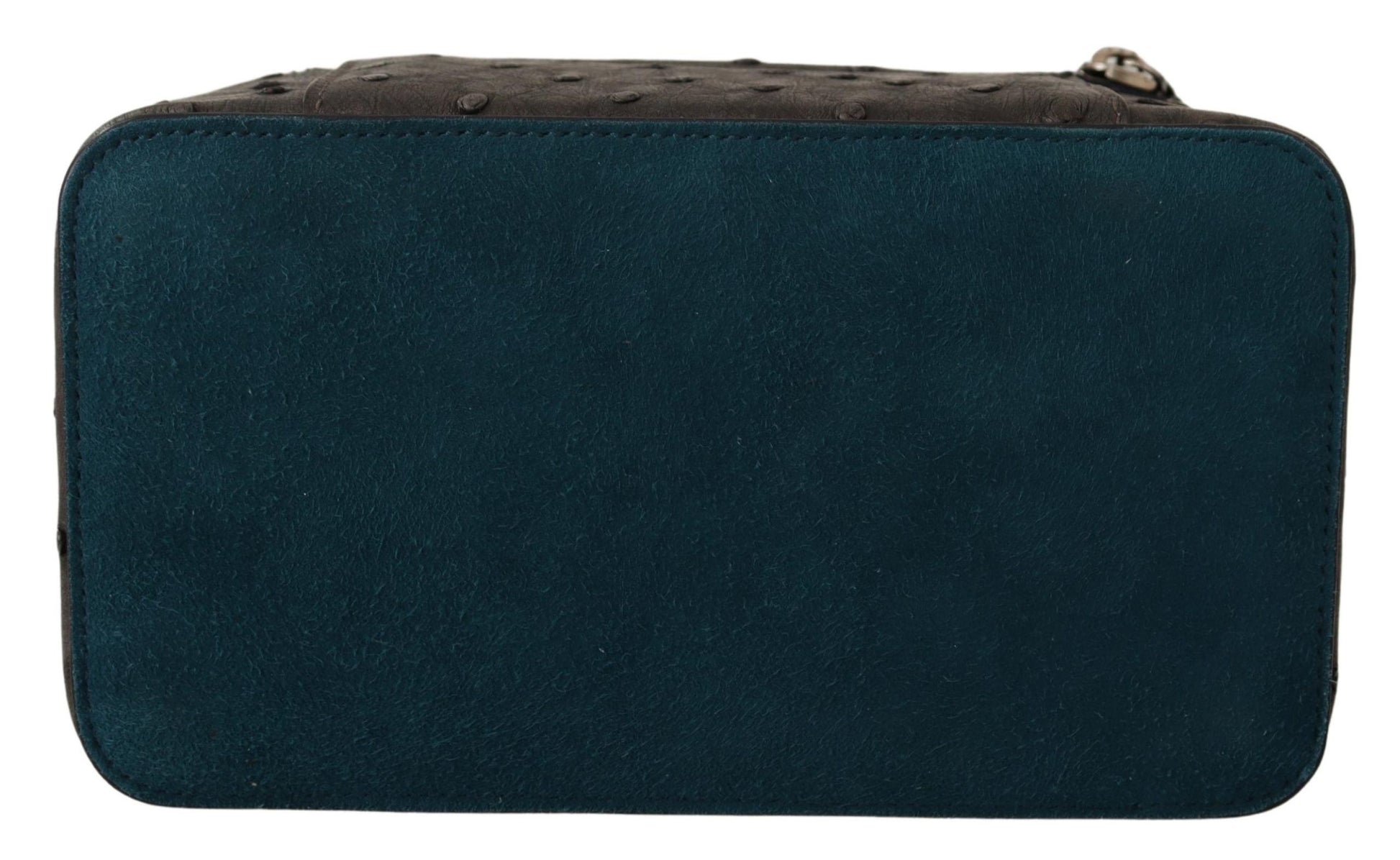 Dolce & Gabbana Gray Skin Leather Vanity Case Toiletry Shaving Bag Dolce & Gabbana