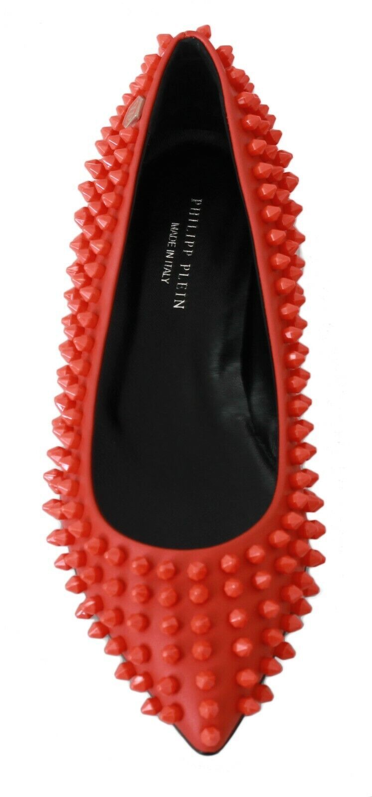 Philipp Plein Orange Leather Ballerina WHAT I DO Flats Shoes Philipp Plein