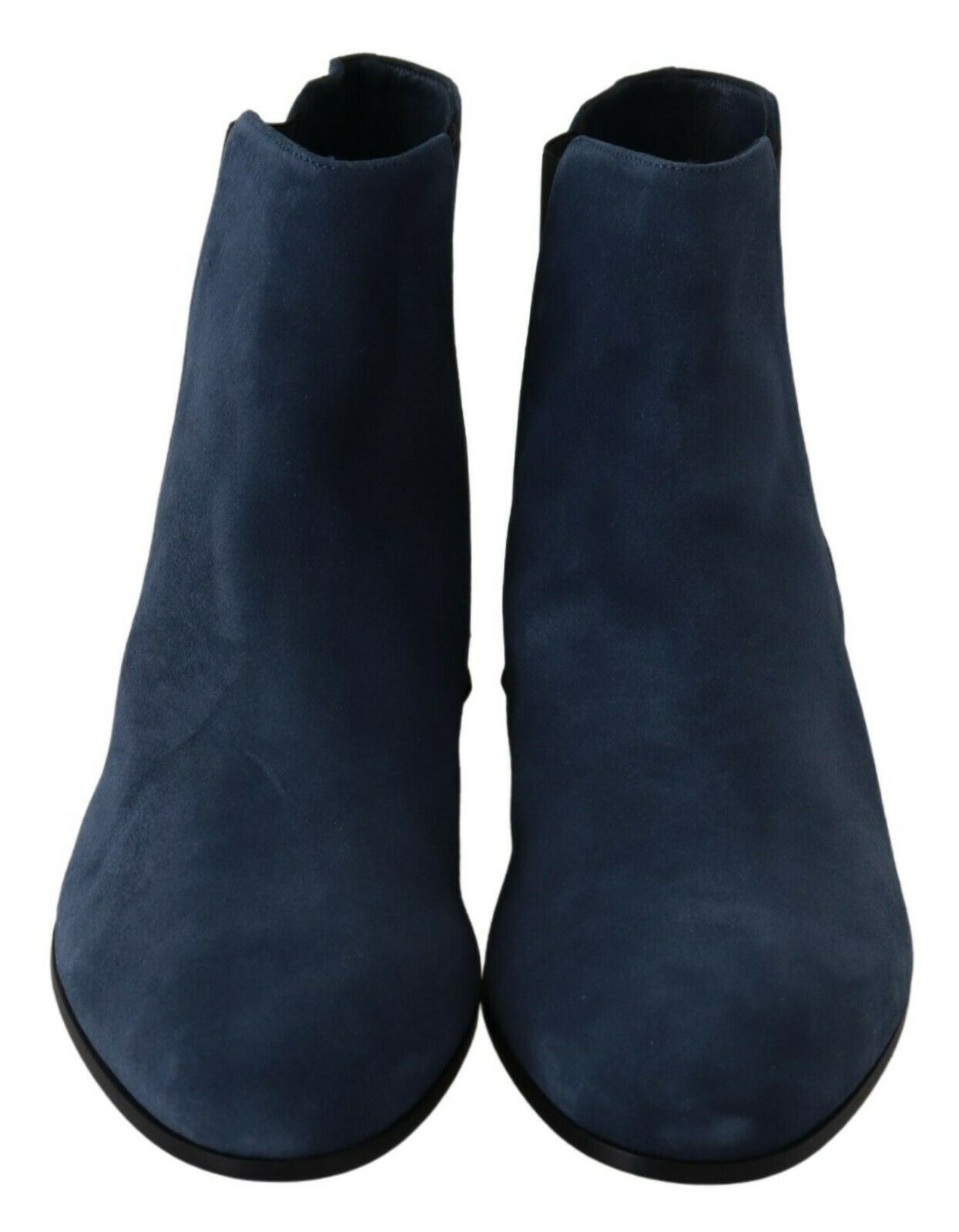Dolce & Gabbana Blue Suede Embellished Studded Boots Shoes Dolce & Gabbana