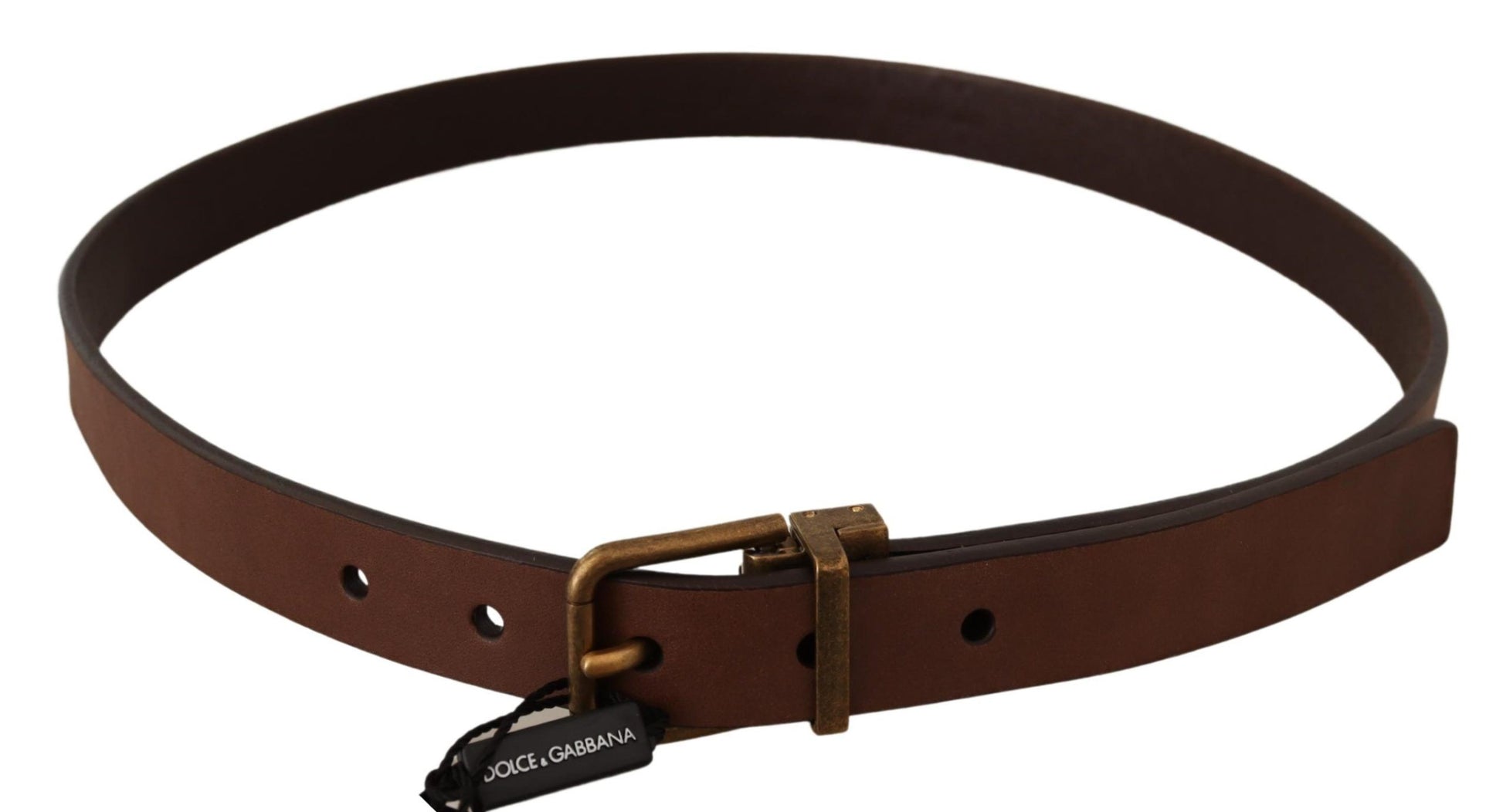 Dolce & Gabbana Brown Leather Rustic Buckle Cintura Belt Dolce & Gabbana