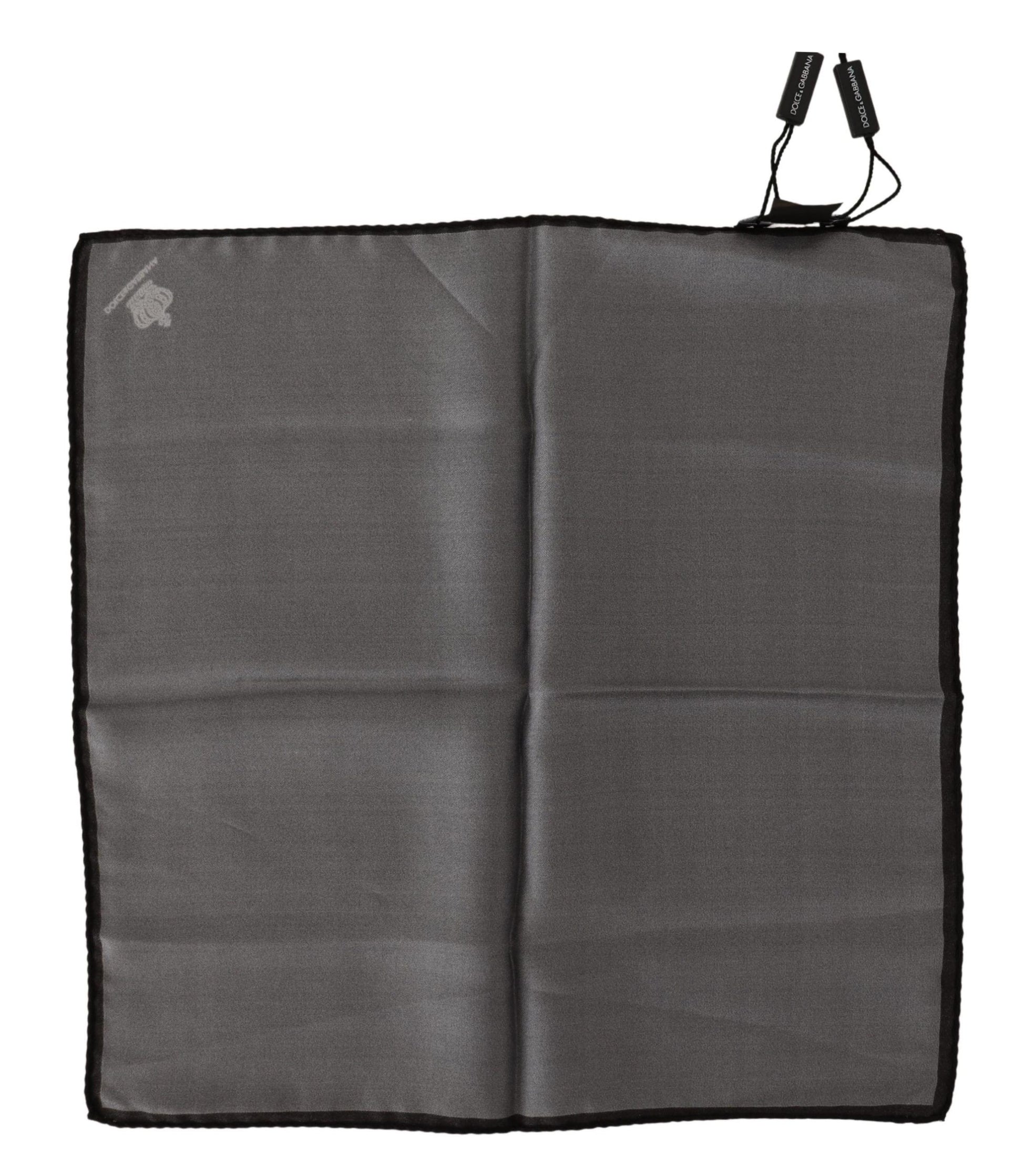Dolce & Gabbana Gray 100% Silk Square Handkerchief Gray 100% Silk Square Handkerchief Dolce & Gabbana