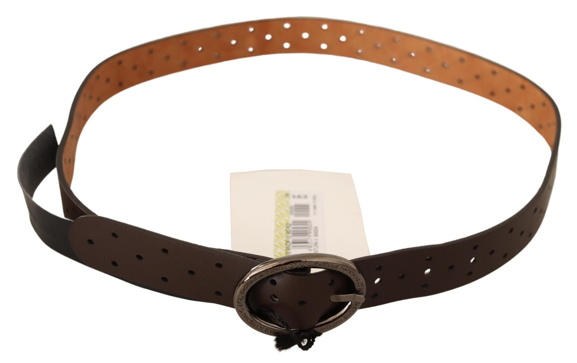 Costume National Belt Brown WX Silver Buckle Holes Belt Costume National