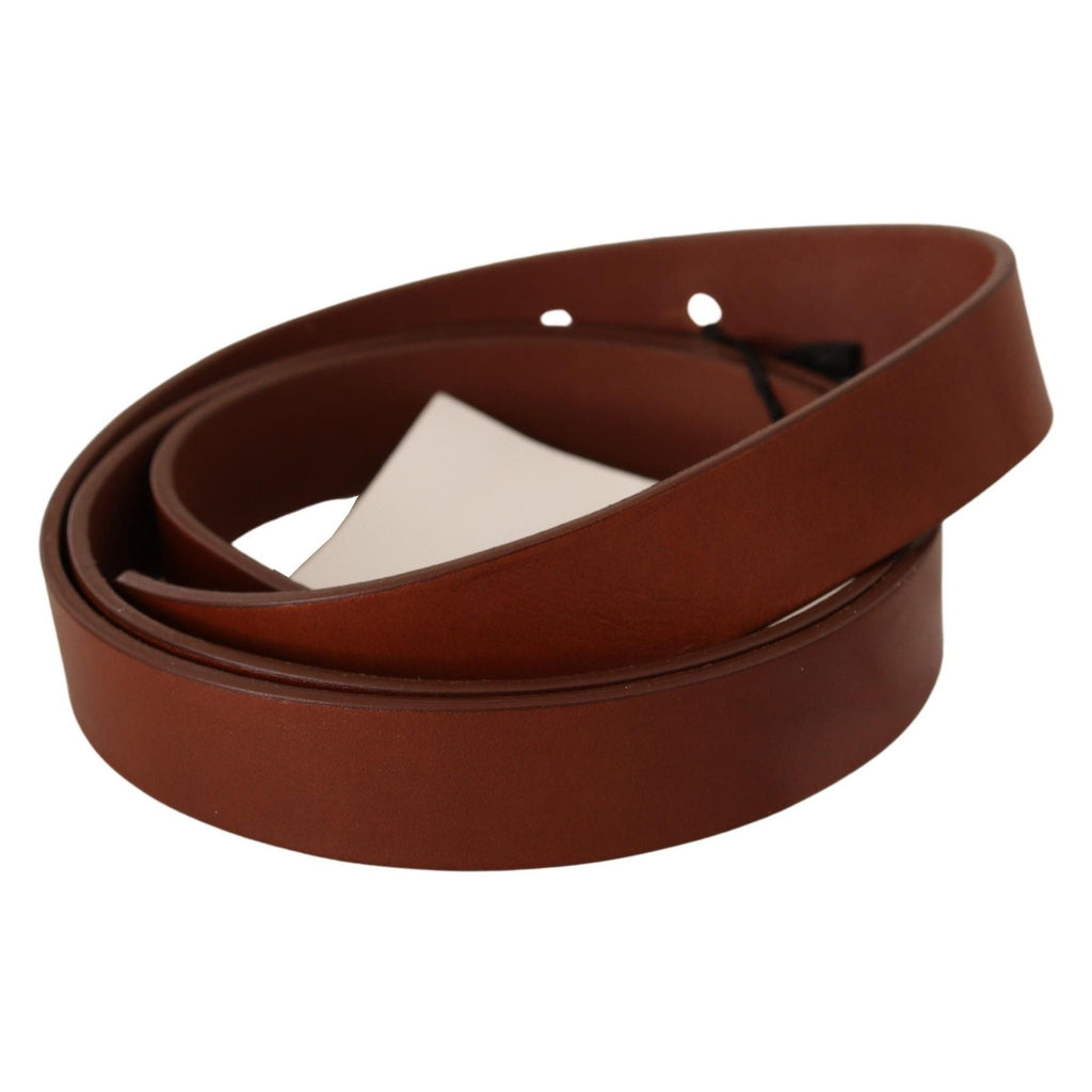 Costume National Brown Leather Silver Fastening Belt