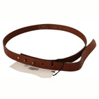 Costume National Brown Leather Silver Fastening Belt