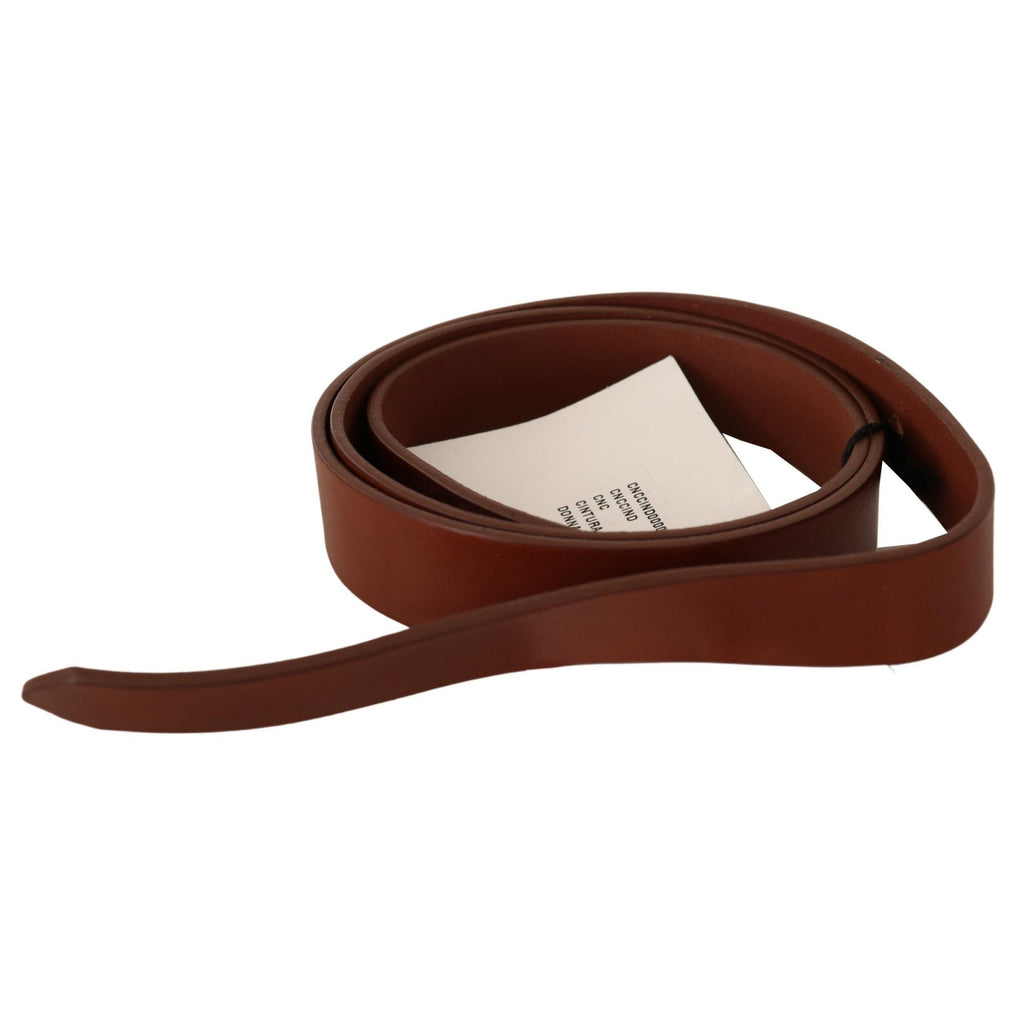 Costume National Brown Leather Silver Fastening Belt