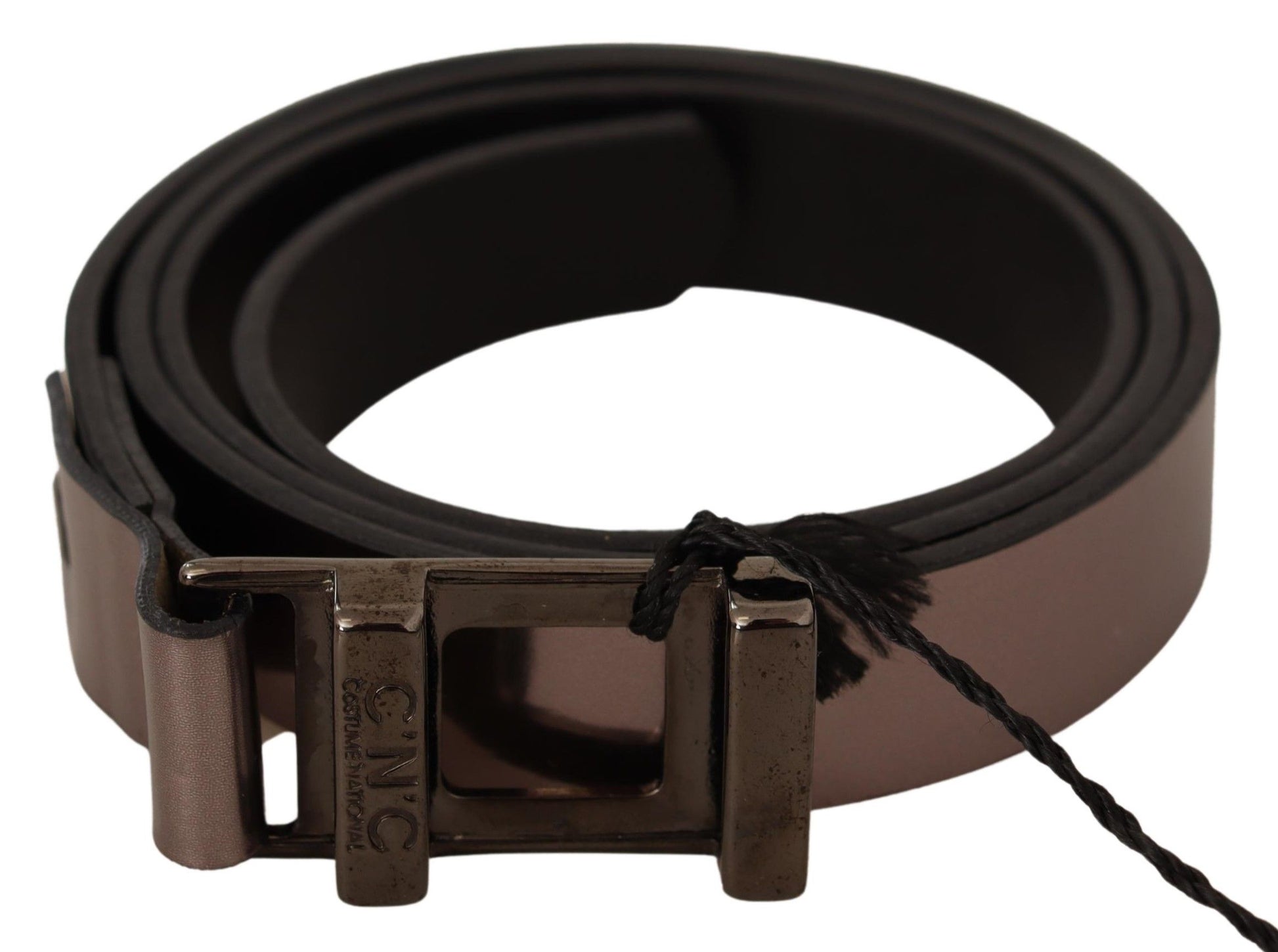Costume National Pink Metallic Leather Buckle Belt Costume National