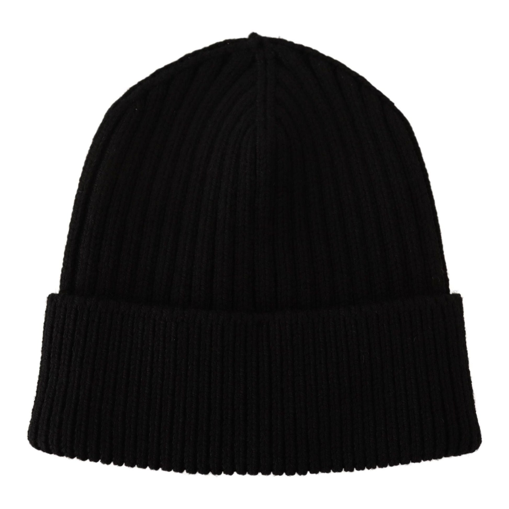 Dolce & Gabbana Black Wool Knit Women Winter Hat Dolce & Gabbana