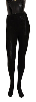 Dolce & Gabbana Black Wool Stretch Tights Stocking Socks - Eljoys Fashion 