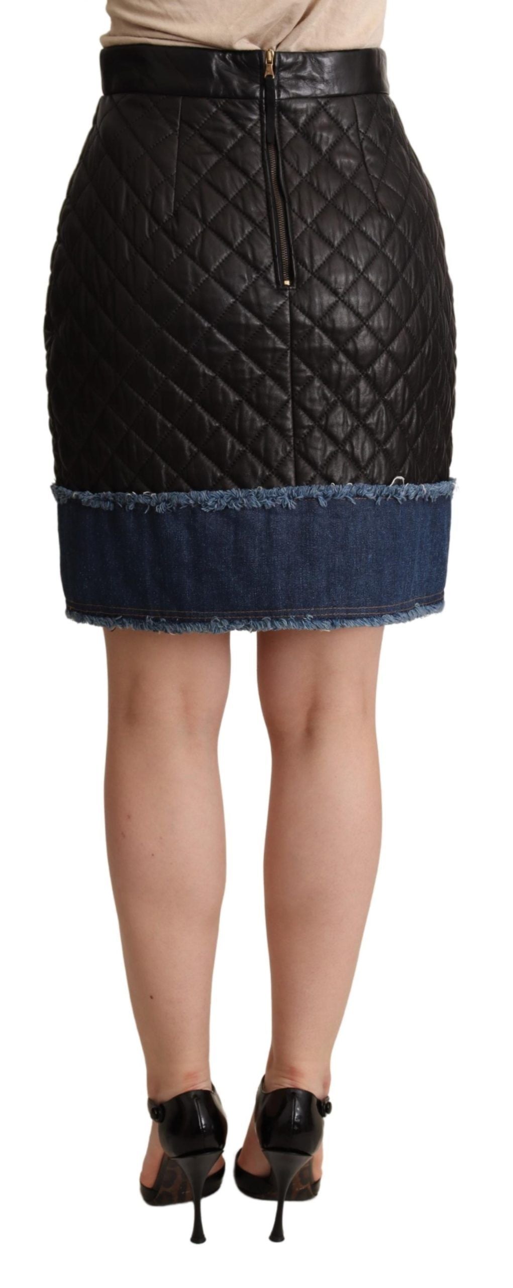 Dolce & Gabbana Black Quilted Leather Mini Skirts Dolce & Gabbana
