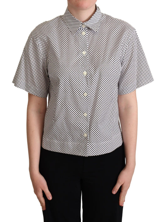 Dolce & Gabbana Black Polka Dot Collared Shirt White Dolce & Gabbana