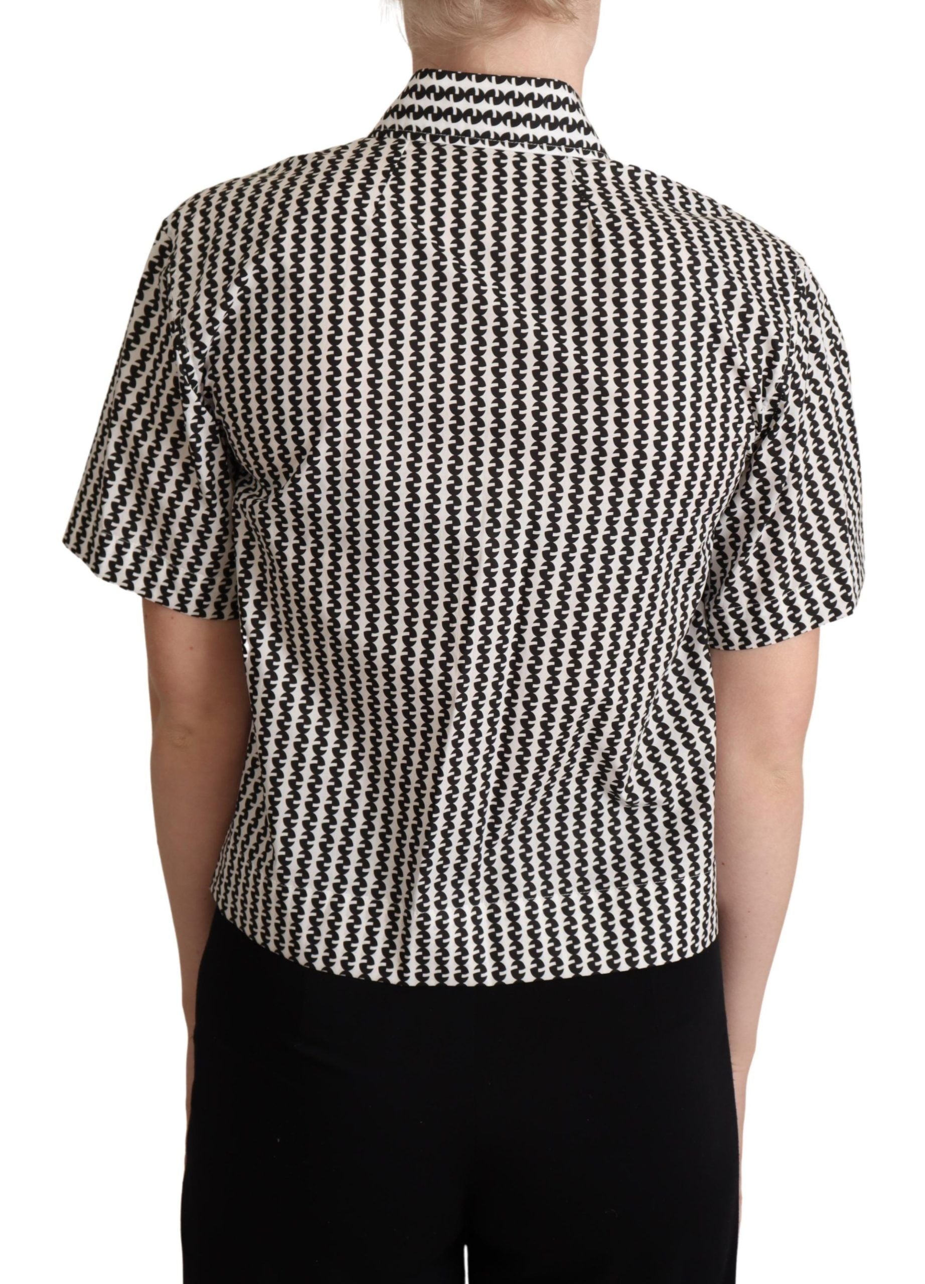 Dolce & Gabbana White Black Fantasy Pattern Shirt Dolce & Gabbana