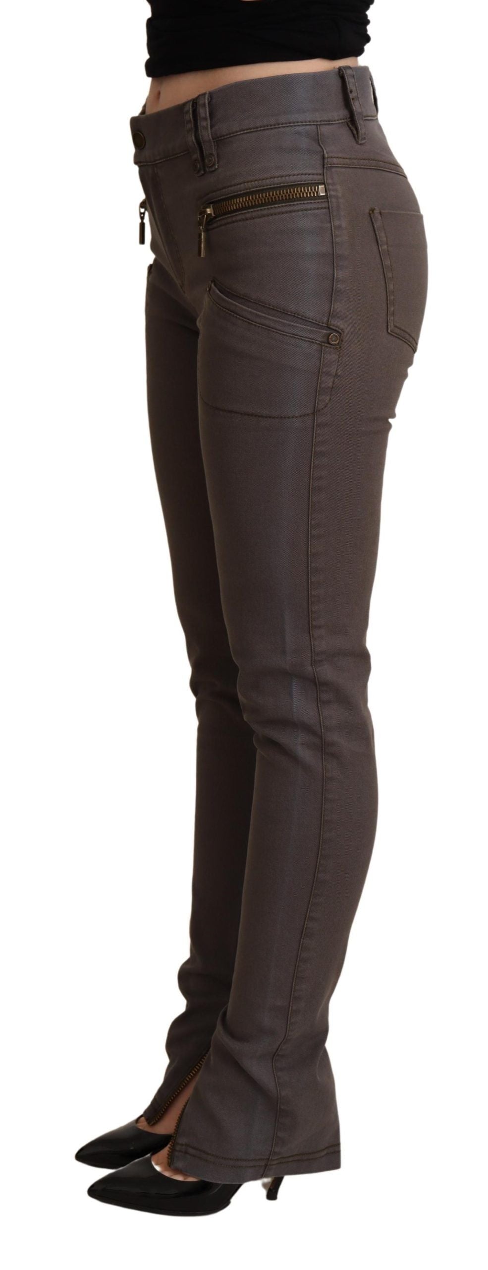 PLEIN SUD Brown Cotton Stretch Skinny Denim Jeans PLEIN SUD