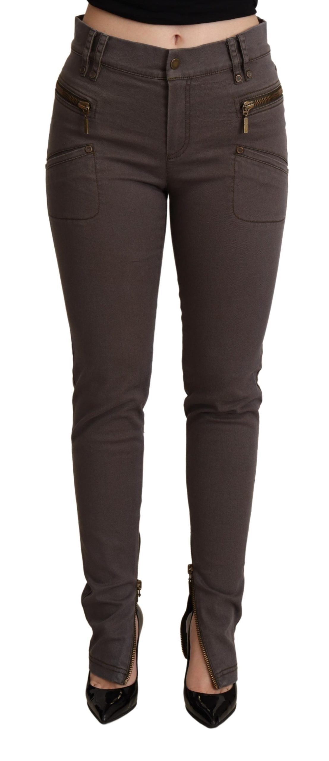 PLEIN SUD Brown Cotton Stretch Skinny Denim Jeans PLEIN SUD