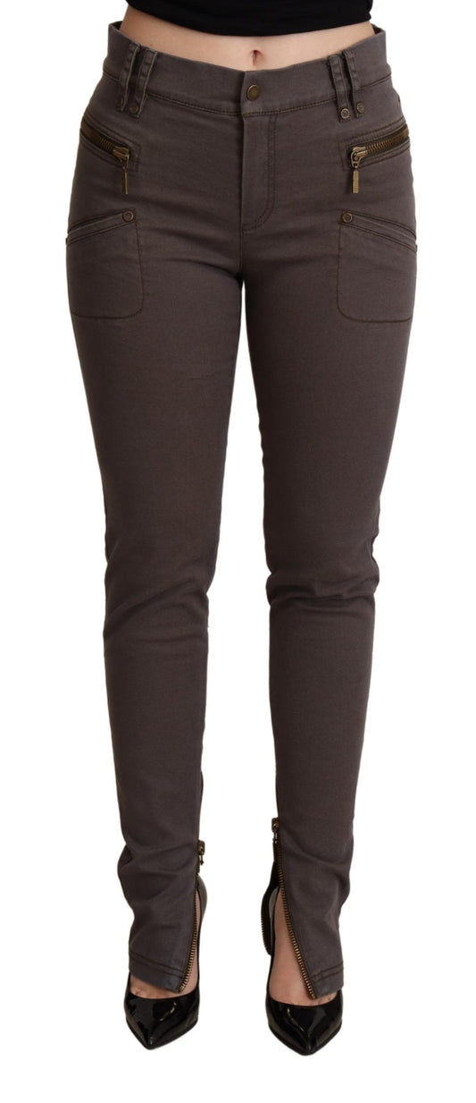 PLEIN SUD Brown Cotton Stretch Skinny Denim Jeans PLEIN SUD