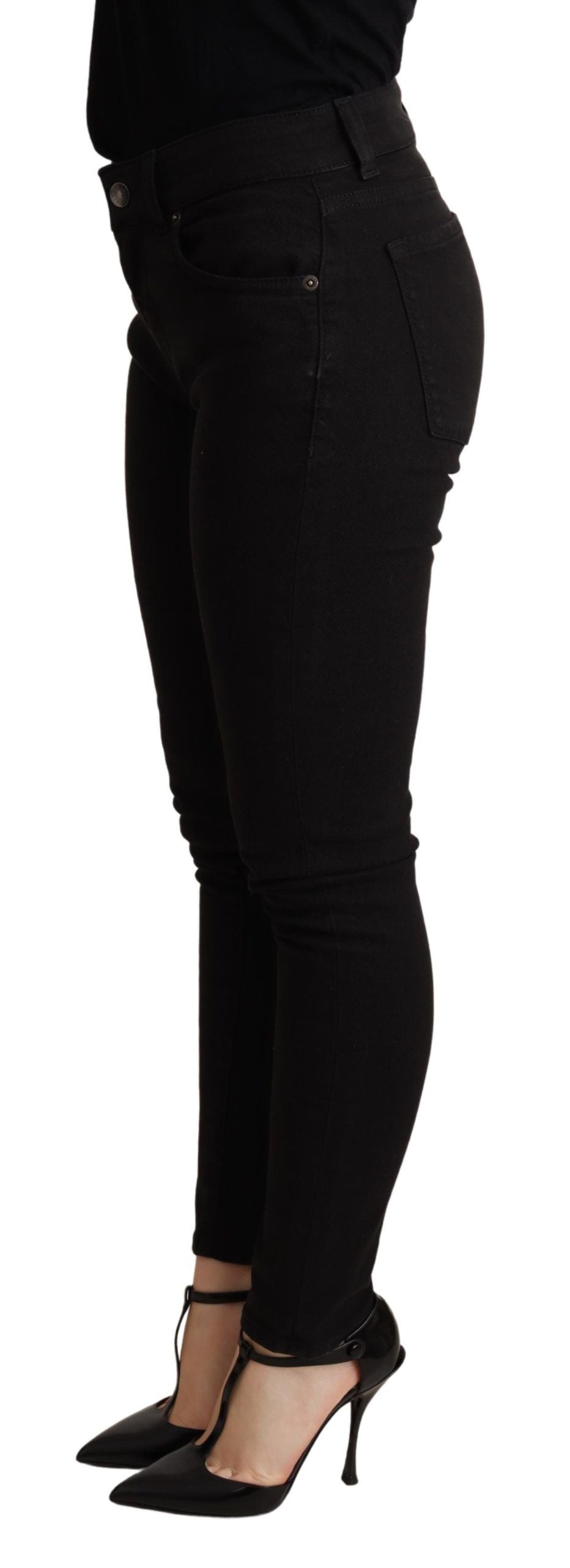 Dolce & Gabbana Black Skinny Denim Cotton Stretch Trouser Dolce & Gabbana