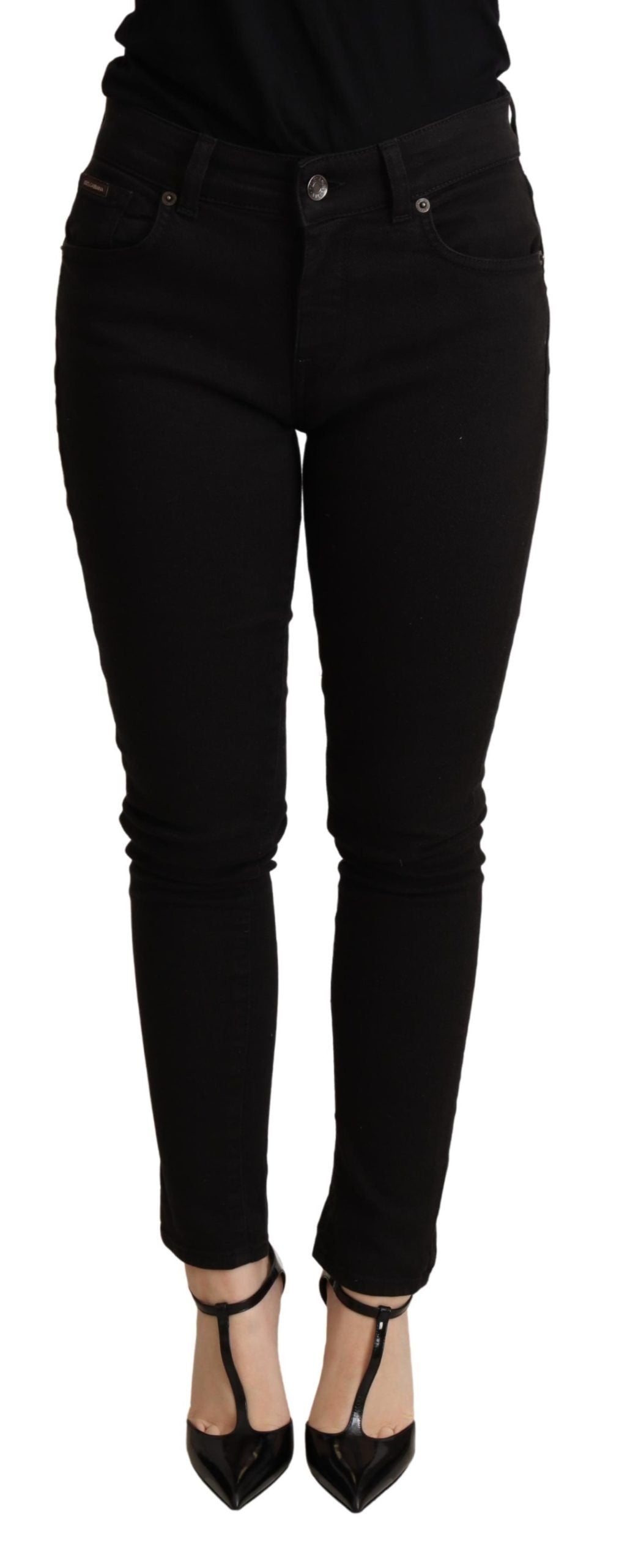 Dolce & Gabbana Black Skinny Denim Cotton Stretch Trouser Dolce & Gabbana