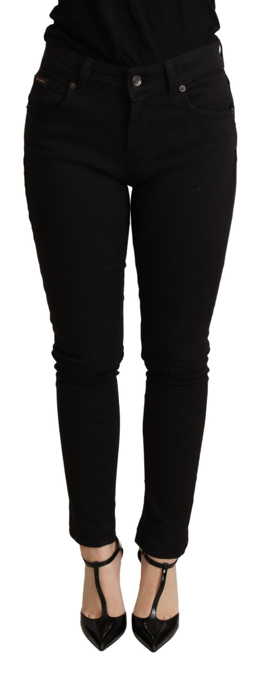 Dolce & Gabbana Black Skinny Denim Cotton Stretch Trouser Dolce & Gabbana